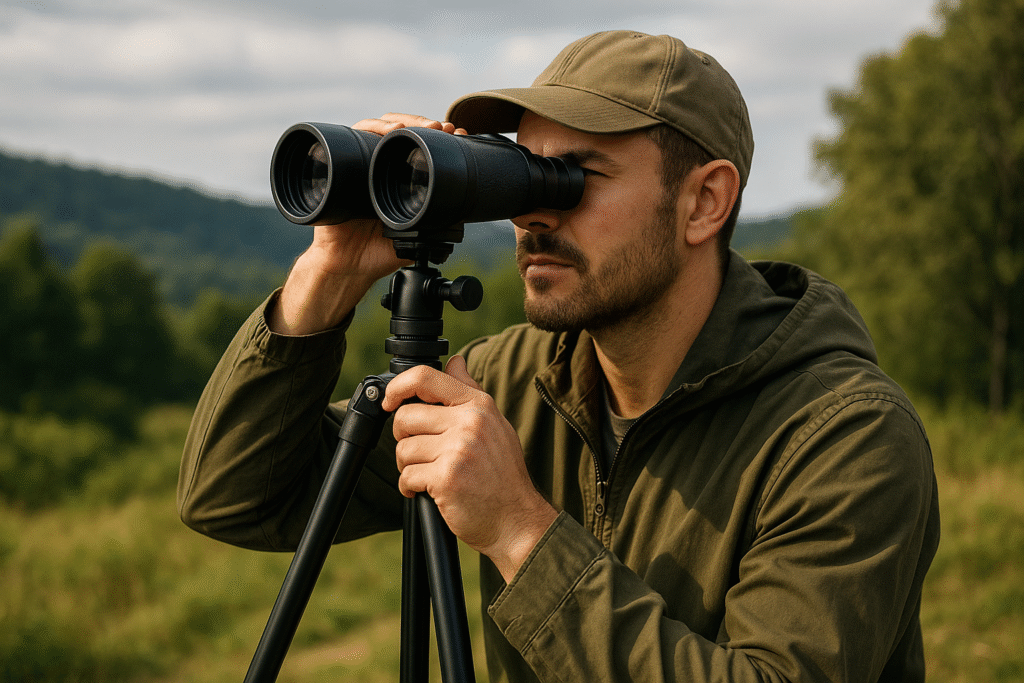 prismáticos con trípode